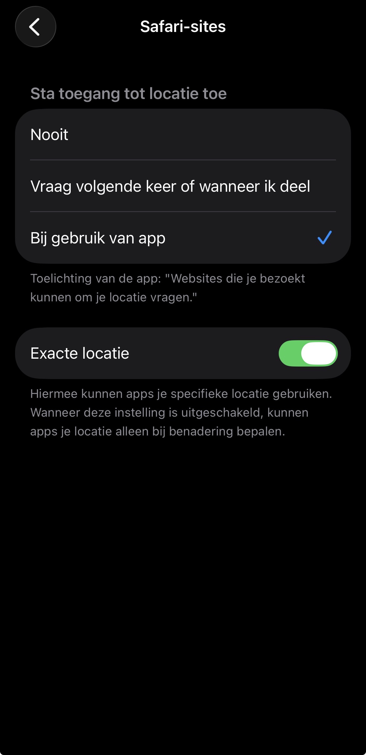 Locatievoorzieningen iOS