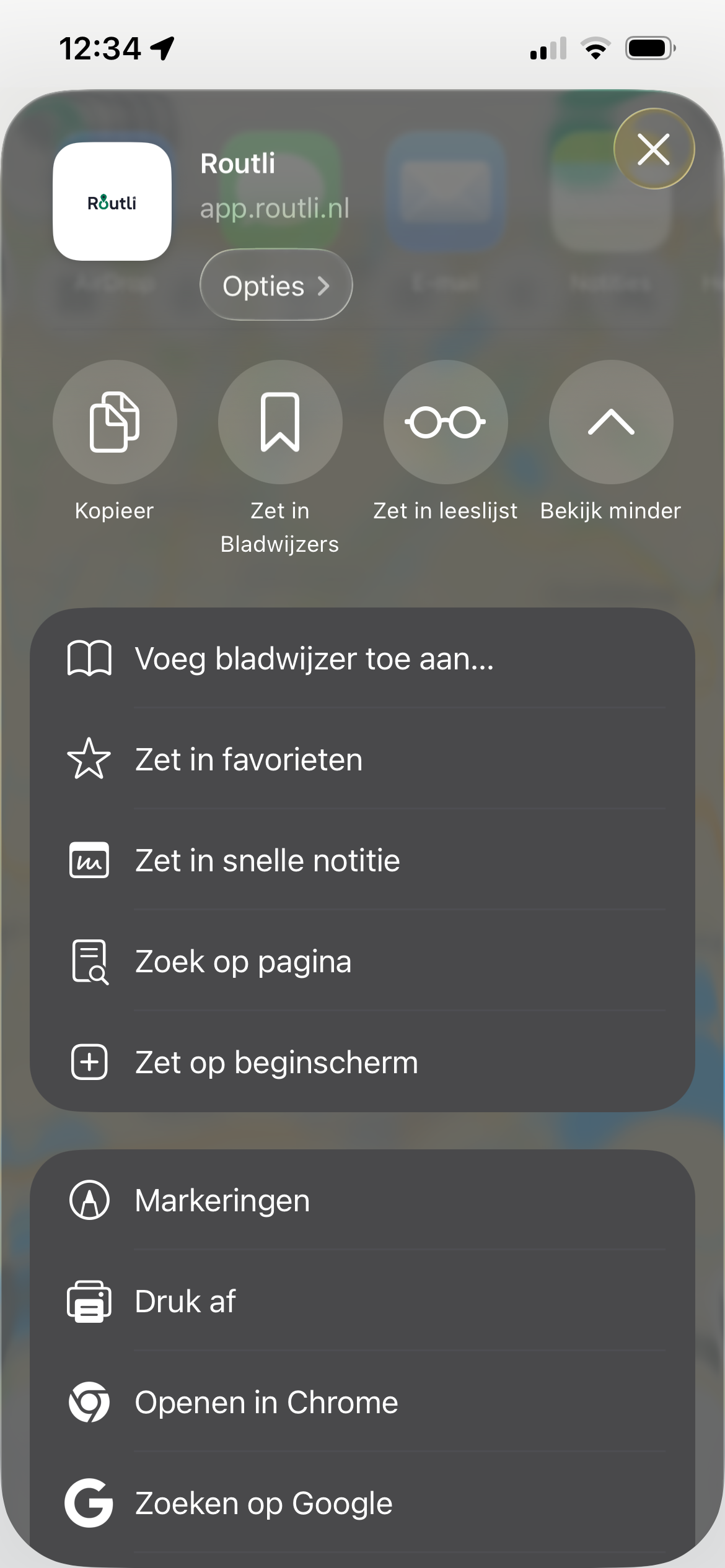 Zet op beginscherm